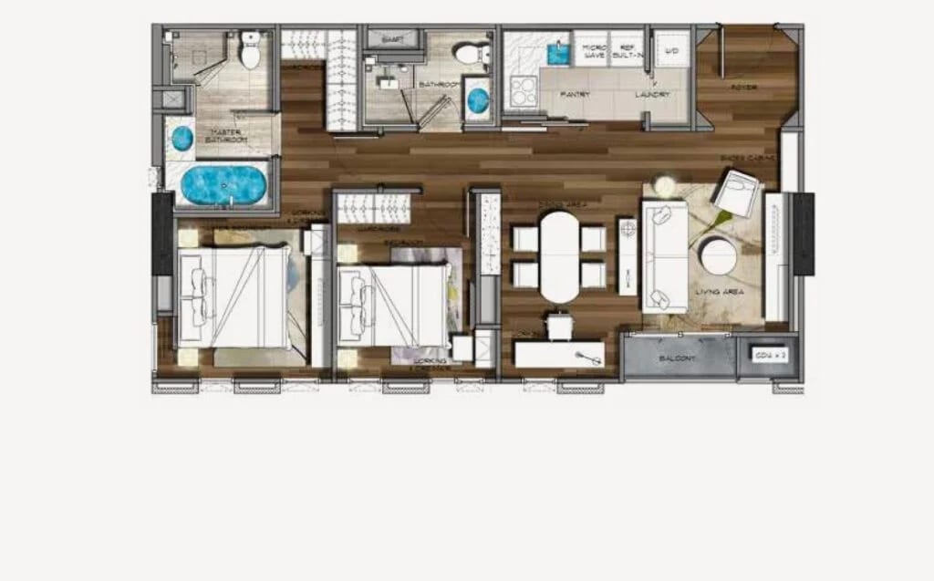 🔥 The Diplomat 39 | Super Luxury 2BR | 86 SQ.M. | Open View | Grid & Co. Interior | Fully Furnished 🔥 floor plan