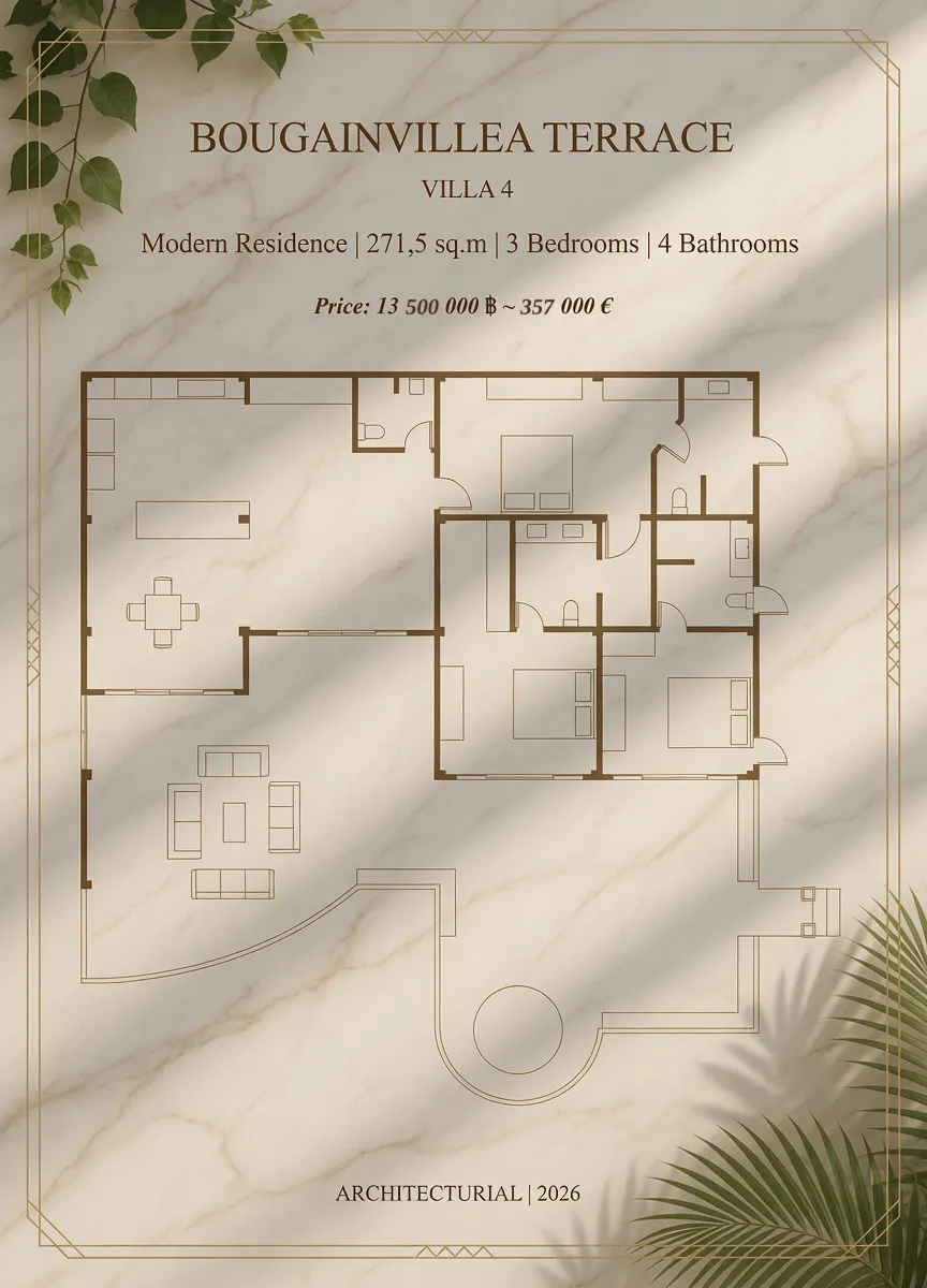 Bougainvillea Terrace Villa 4, Koh Lanta: level 3, 271.5 sqm, 3 bedrooms, 13,500,000 THB 2