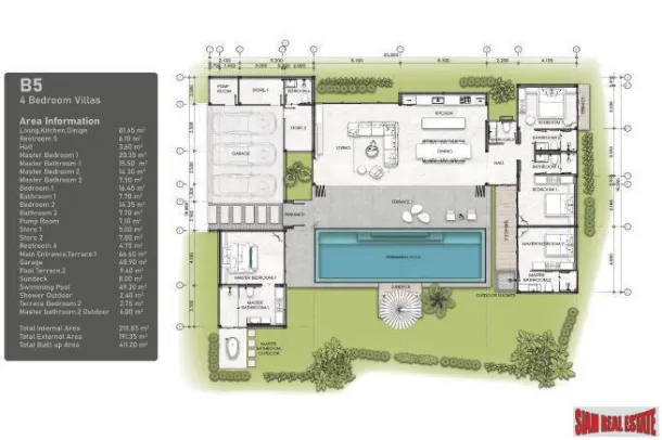 Limited Unit Available! Modern New Four and Five Bedroom Modern Pool Villa Project for Sale in Cherngtalay 2