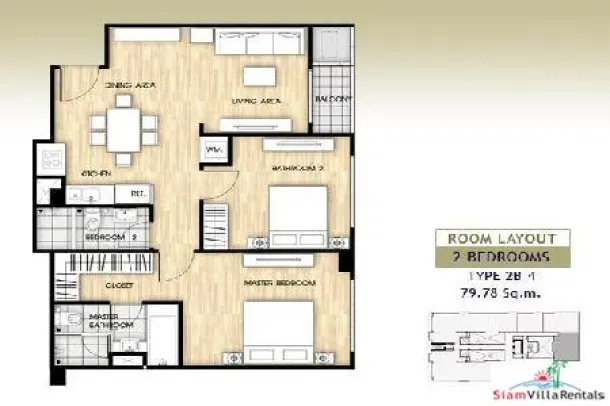 Siri on 8 - Two Bedrooms Condo for Rent Just 200 Meters from BTS Nana 4