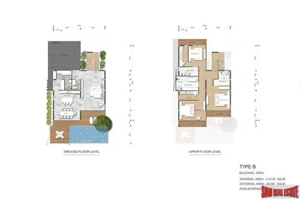 New 3 & 4 Bedroom Two Storey Pool Villas for Sale in Central Chalong Location 3