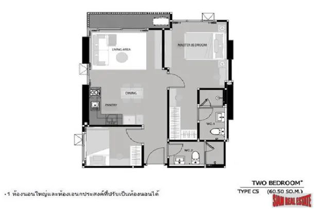 Rhythm Narathiwas - Two Bedroom Corner Unit with City Views for Rent in Sathorn 3