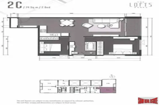The Loft Asoke - Contemporary Two Bedroom, One Bath City View Condo for Rent 4