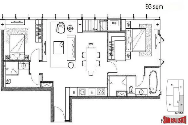 Saladaeng Residences - Spacious Luxury Two Bedroom Condo for Sale - Only a 10 Minute Walk to Lumphini Park 4