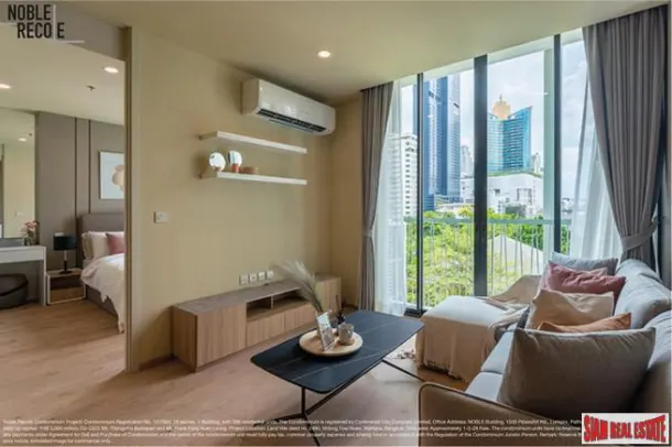 Noble Recole - Newly Completed High-Rise at Sukhumvit 19, Central Asoke - 2 Bed Condo for Rent on 4th Floor with Green Views 3