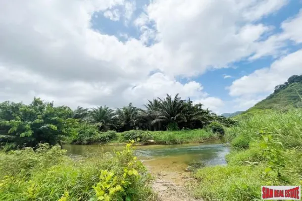 A large plot of 101 rai with clear water stream and mountain view for sale in Khuekkhak, Phangnga 3