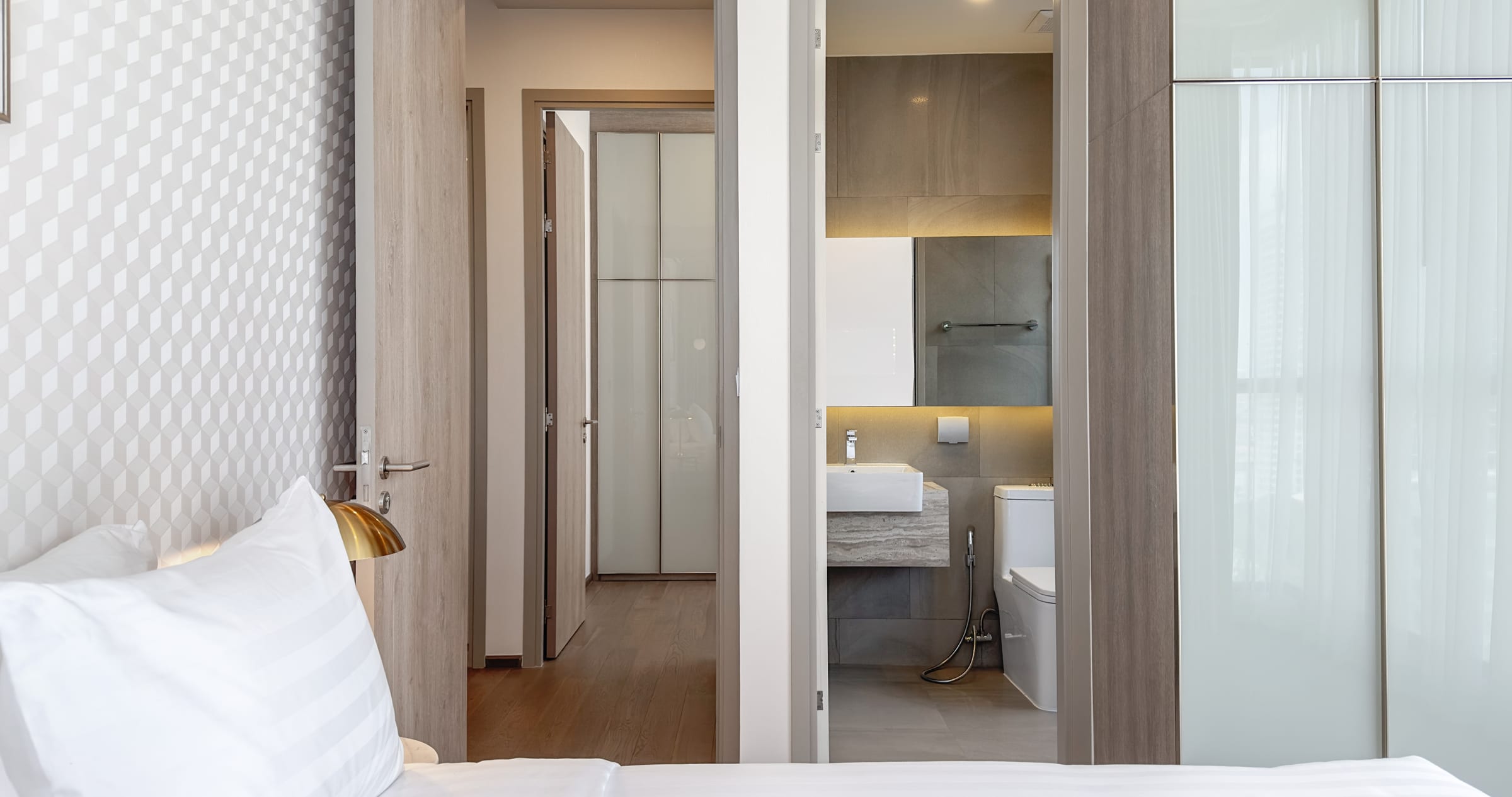 2 Bedroom Deluxe, 55 sq.m. — Hampton Residence Phayathai (Park Origin Phayathai) | Hotel Residence near BTS Phaya Thai / Airport Rail Link 8